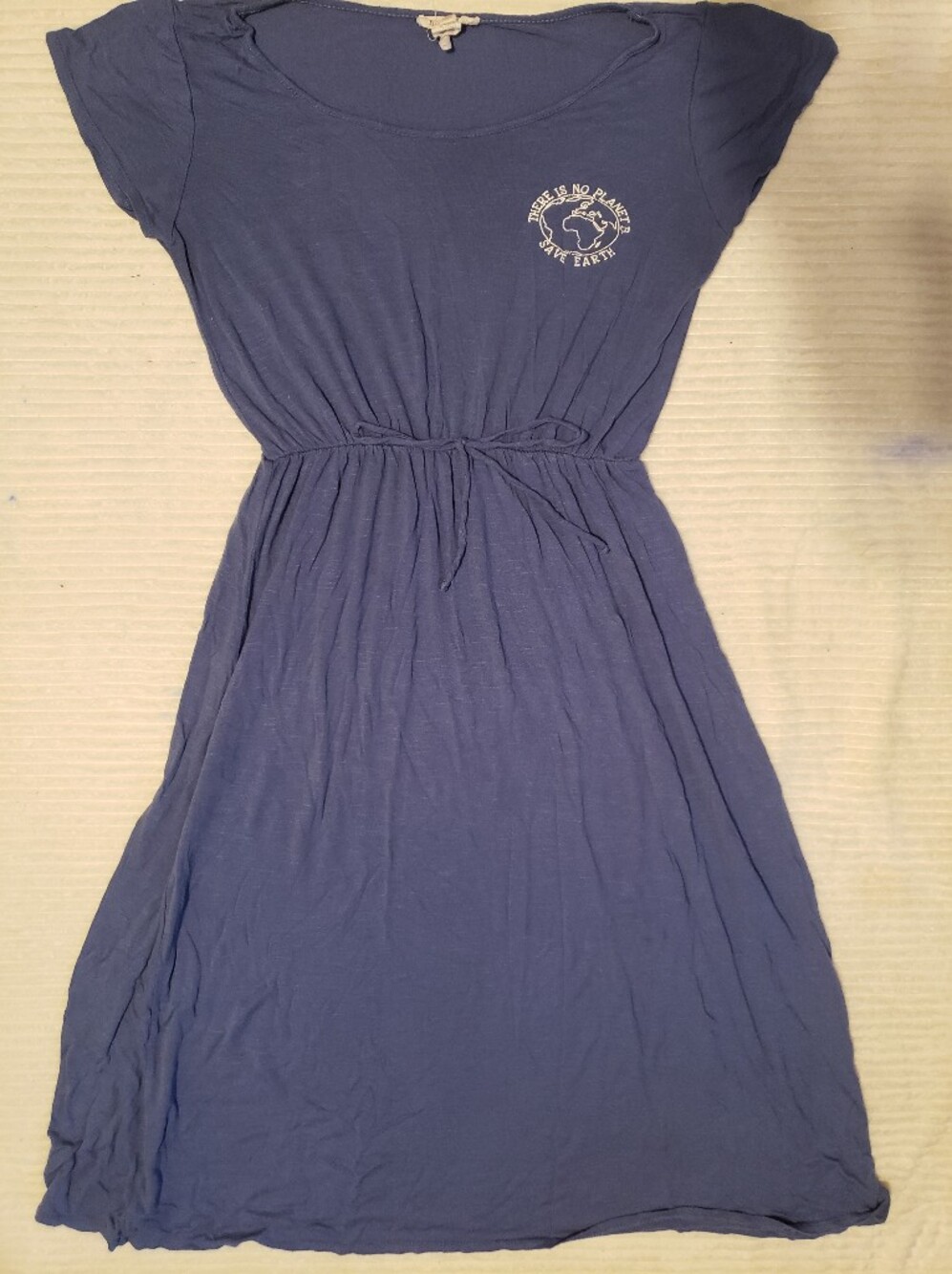 Rolla Coaster Casual Blue Scoop Neck There Is No Planet B Save Earth Dress M